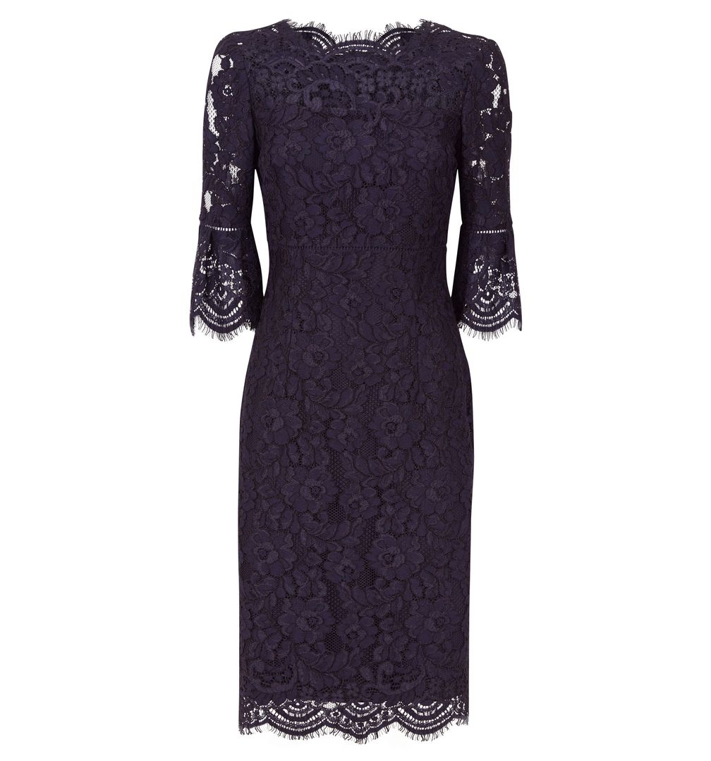 hobbs navy lace dress