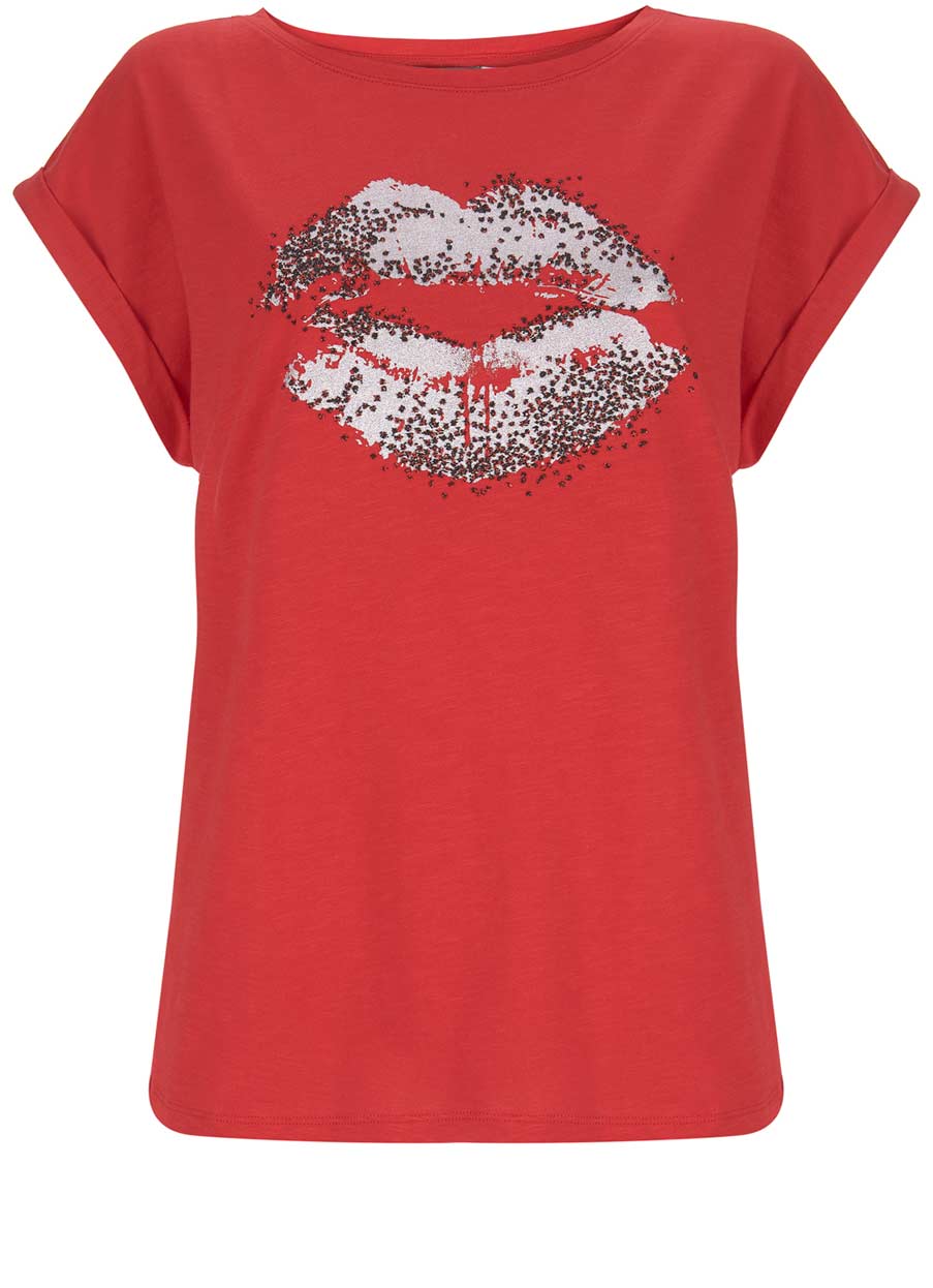 mint velvet red lips t shirt