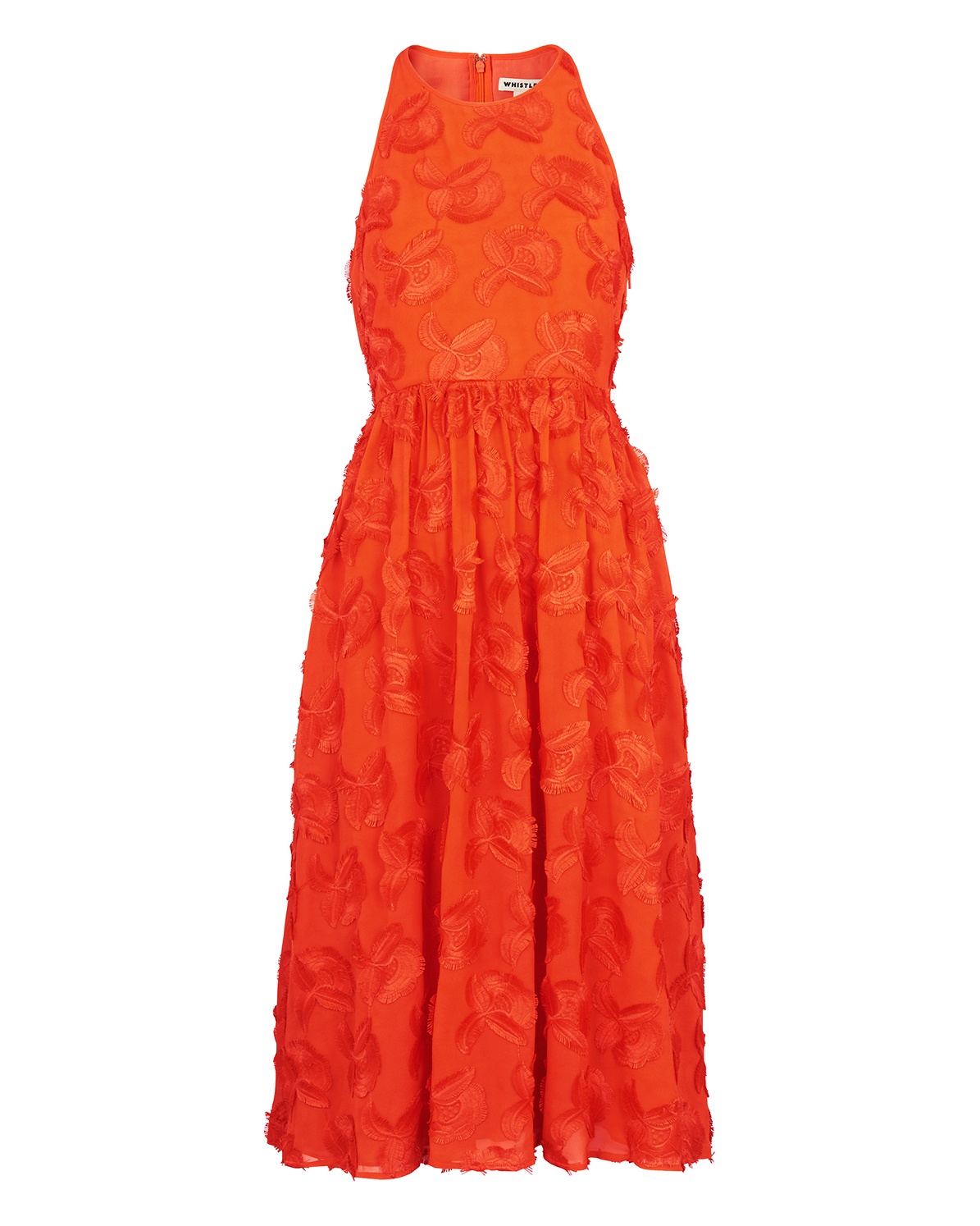 whistles textured belted midi dress