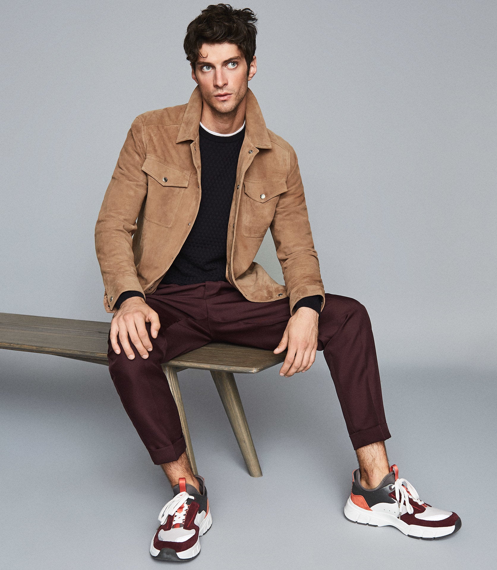 reiss suede trucker jacket