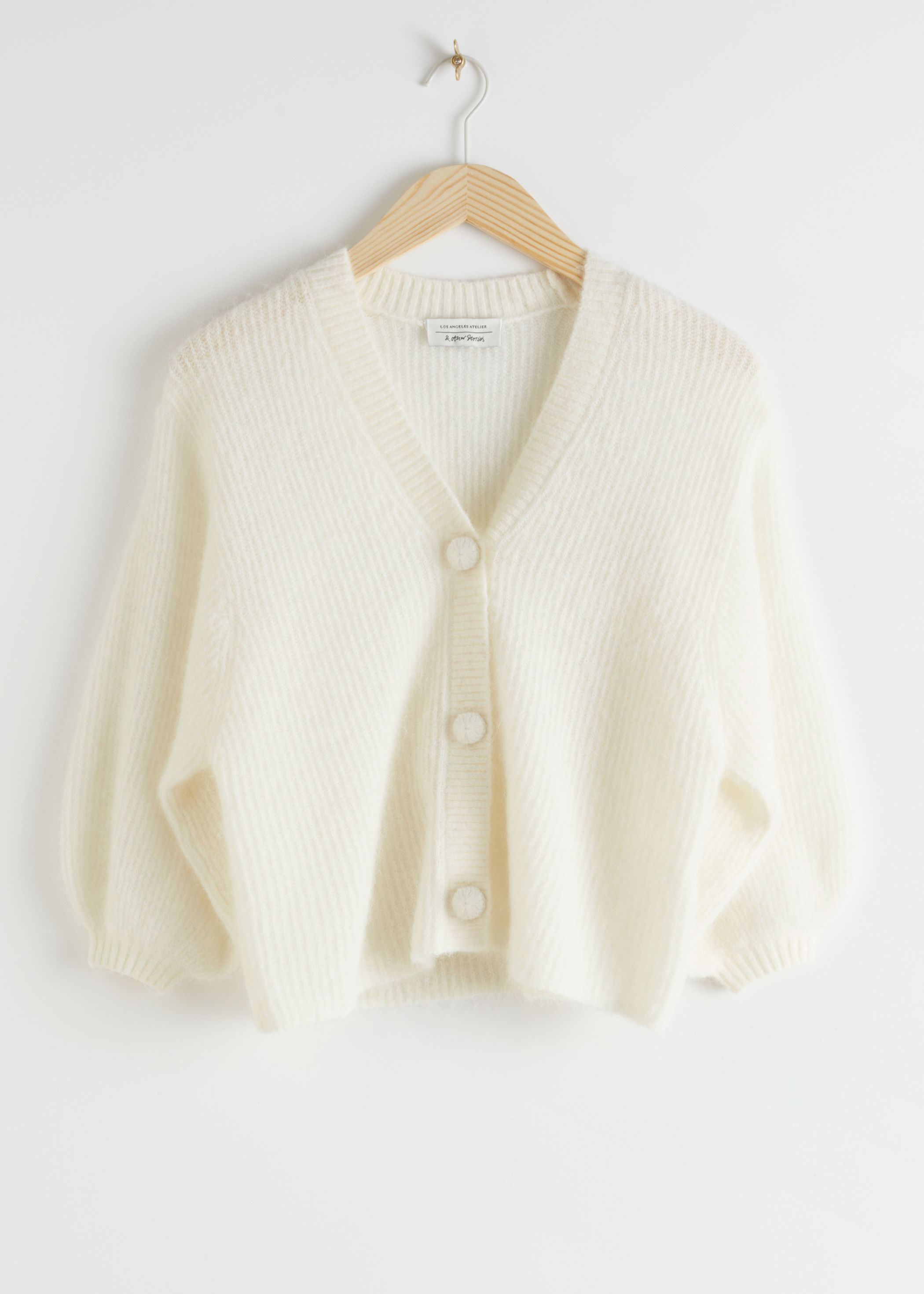 & other stories puff sleeve cardigan