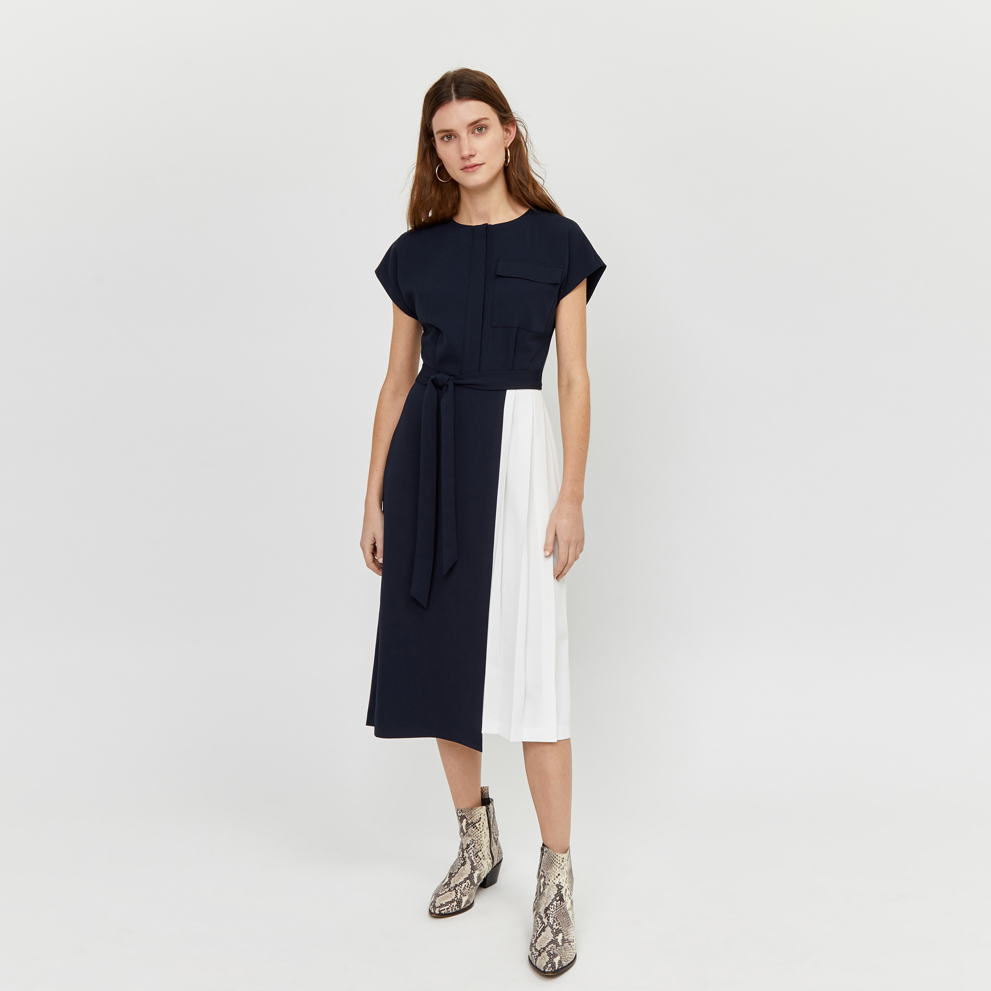 warehouse pleated dress