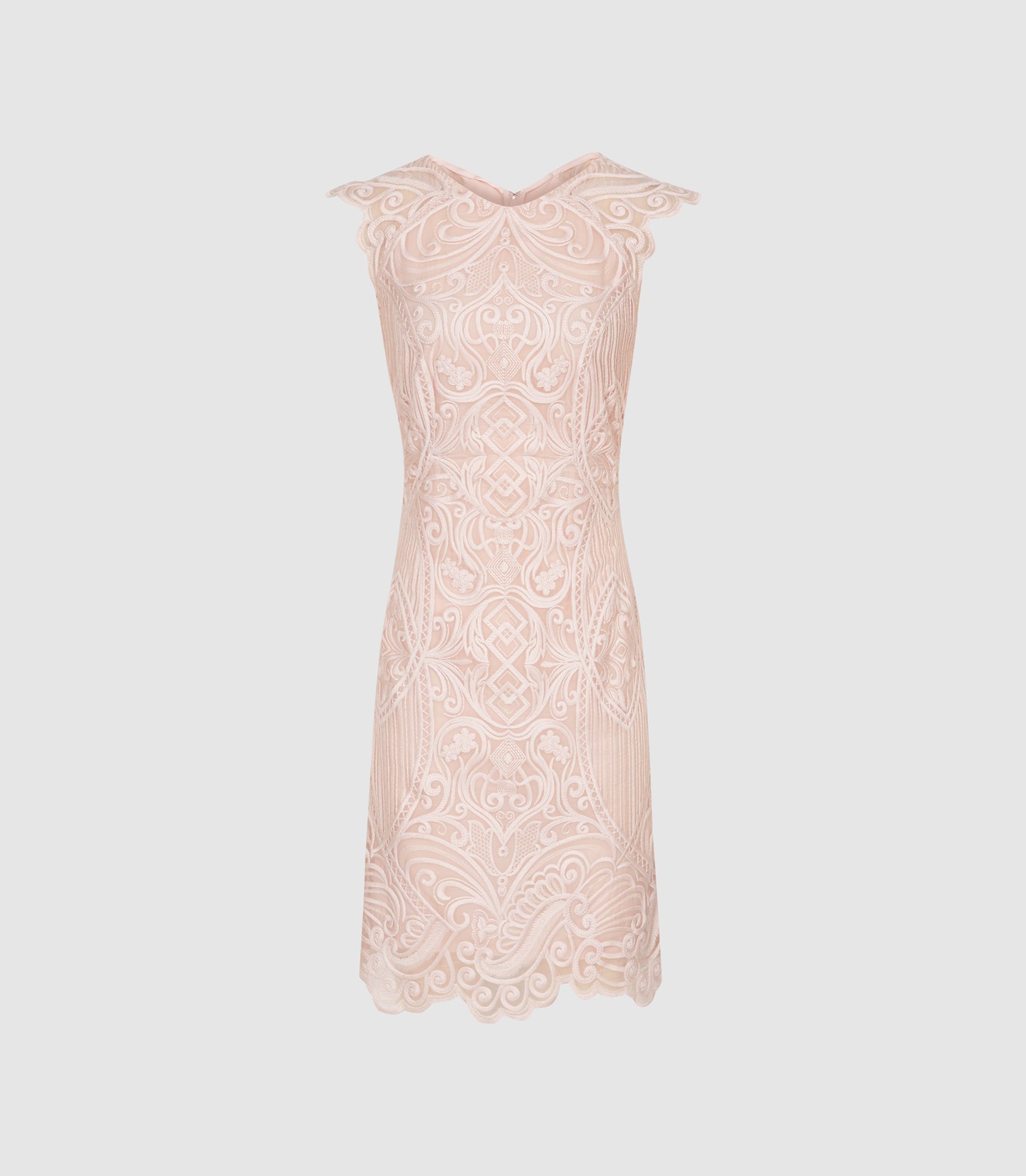 reiss pink lace dress