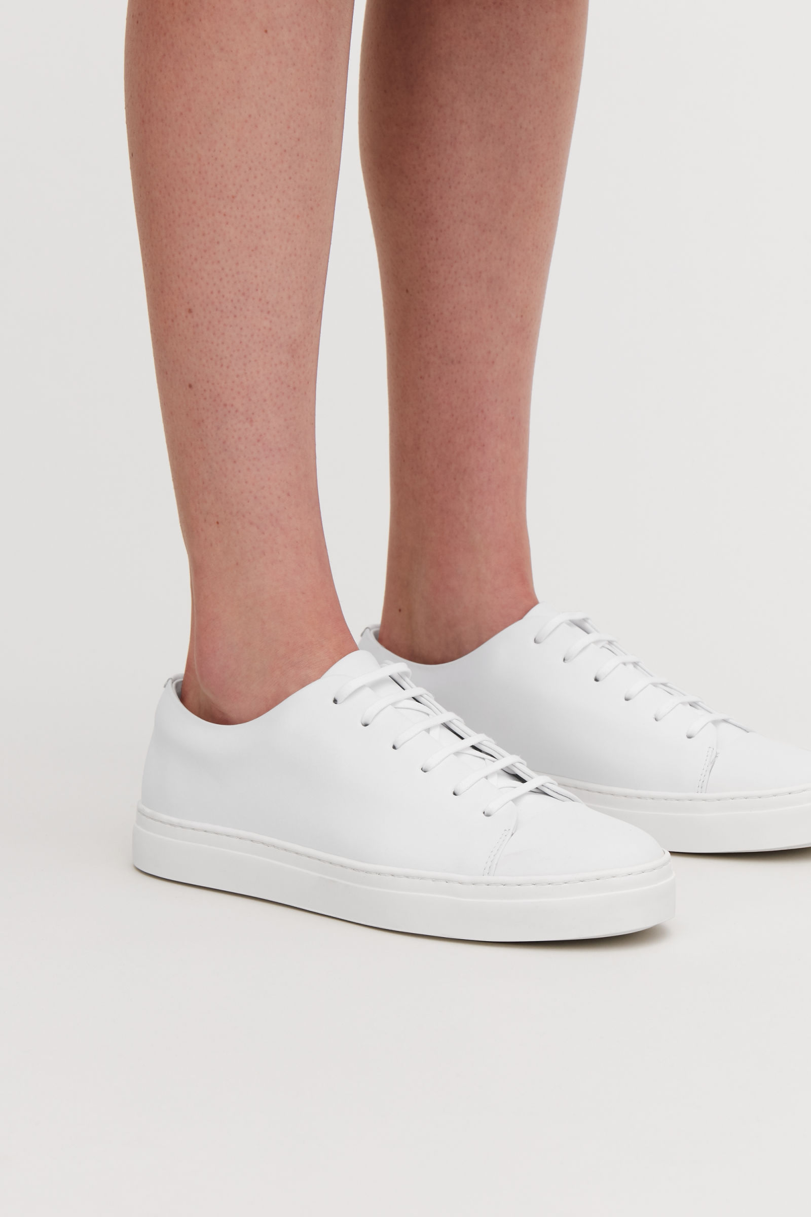 cos thick soled leather sneakers