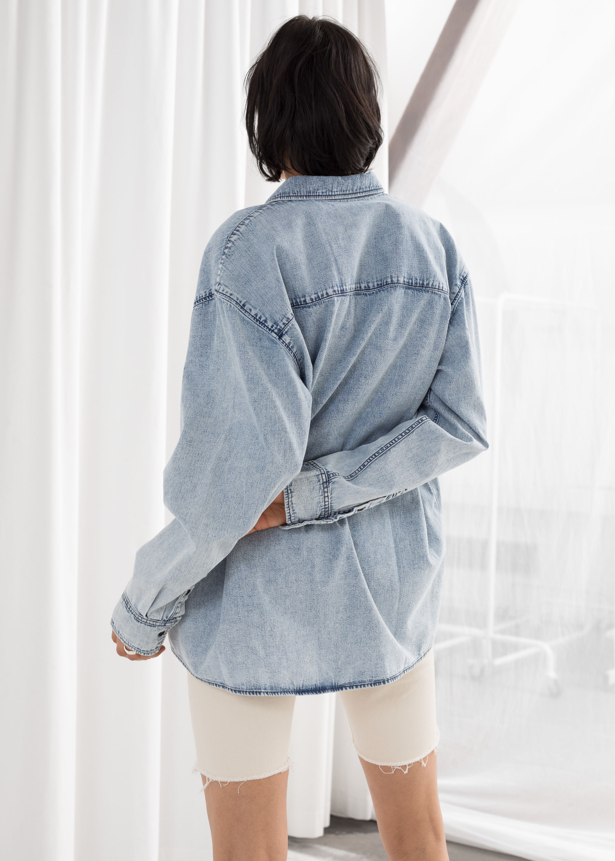 oversized denim button up