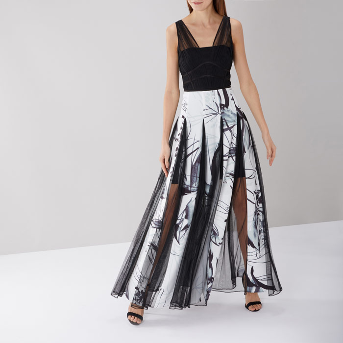 coast black and white maxi dress